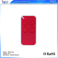 Certifié RoHS Code d'apprentissage universel 2/4 bouton télécommande en plastique pour l'automatisation des portes