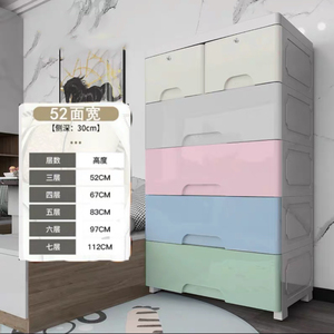 Armoire de rangement à tiroirs en plastique couleur macaron pour bébé - Grande Vente - Product Image 2