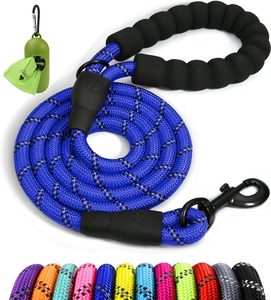 Laisse pour chien multicolore anti-emmêlement, 8 mm, en nylon réfléchissant, souple et confortable, motif à pois, style tendance, noir pour animaux de compagnie - Product Image 6