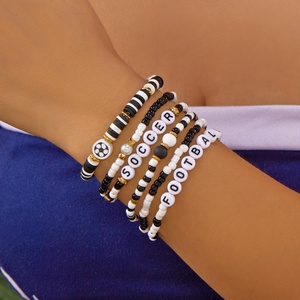 Braccialetti Sportivi con Perline Daisy per <span class=keywords><strong>Calcio</strong></span>, Baseball, Football, Pallavolo, Basket, Gioielli Impilabili per Tifosi, Regali per Feste Sportive - Product Image 4