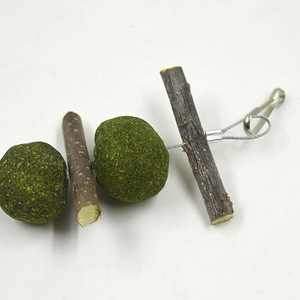Apple Branch Grass <b>Ball</b> Chew <b>String</b> Double Hanging For Rabbits Guinea Pigs Chinchillas Indoor Pet Toy - Product Image 3