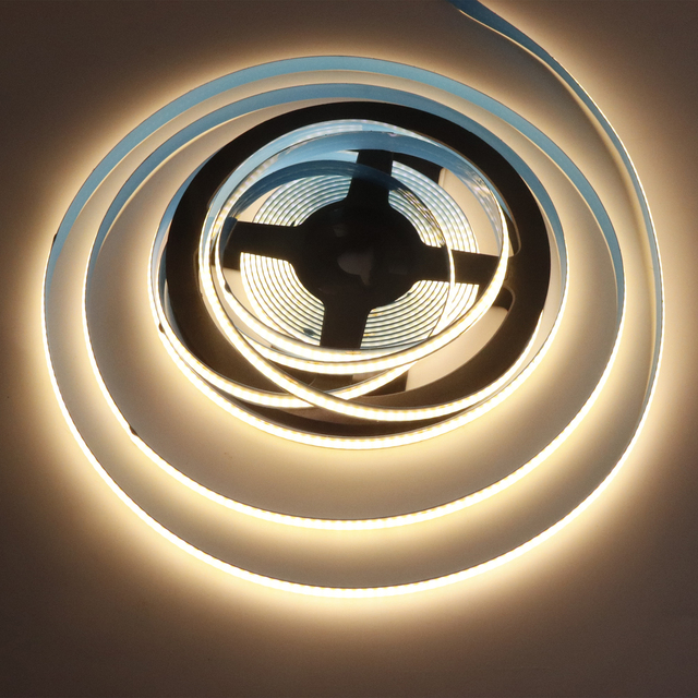 COB LED Strip Lights 8mm High Density 24V 480D USB LED Light Bar, No Shadow Flexible PCB 3000K-6000K Dimmable for Home Decor