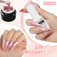 ICE NOVA Gel de construction pour ongles en soie 15 ml, vernis à ongles permanent UV, gel araignée, vernis à ongles pailleté, gel de construction UV