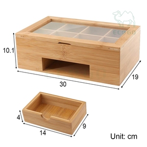 Caja de almacenamiento bien hecha Caja de paquete de azúcar Organizador de té de bambú al por mayor - Product Image 2