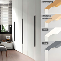 Poignées de porte ergonomiques en alliage d'aluminium robustes et minces, design invisible, différentes longueurs, pour armoire haute ou placard.