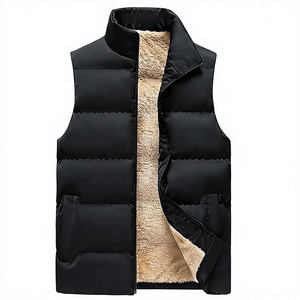 Wholesale Custom <b>Men's</b> Waterproof Winter <b>Down</b> <b>Filled</b> Workwear Vest with Printed Logo Stand Collar Plush Sleeveless Zipper <b>Jacket</b> - Product Image 3