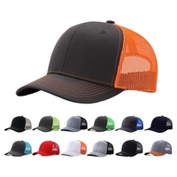 Casquettes Richardson 112 personnalisées, casquettes de camionneur de haute qualité, casquettes en mesh, broderie 3D, casquettes vierges pour hommes, casquette de camionneur en mesh réglable à 6 panneaux