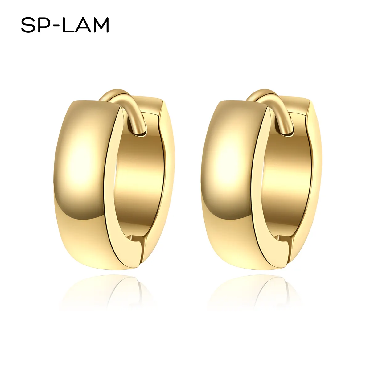 SP-LAM, модное кольцо из нержавеющей стали, серьги-Клипсы Серьги тренд 2021 с круглым носком небольшие серьги-кольца из колошения