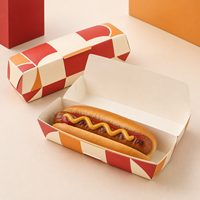 Boîtes à hot-dogs personnalisées avec logo imprimé, robustes, résistantes à la graisse, jetables, pour la restauration rapide, vente en gros, fabrication en usine