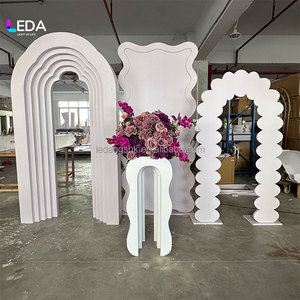 LEDA Event Decoration Supplies White Arch <b>Backdrop</b> Panel Round Arch <b>Backdrop</b> <b>Stand</b> for Wedding - Product Image 5