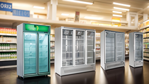 Đứng thương mại hàng đầu LCD ánh sáng duy nhất đôi 2 3 Glass Cooler Mini Tủ đông hiển thị tủ lạnh với Cửa trong suốt cho đồ uống - Product Image 5