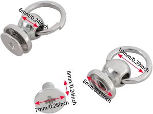 Clous à visser en argent à tête ronde avec anneau de traction, accessoire DIY pour le cuir, les vêtements, les sacs, les chapeaux et les ceintures - Product Image 3