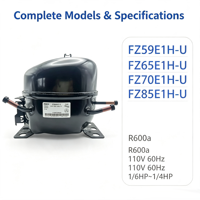 Compresseur hermétique de réfrigérateur GMCC R600a 110V 60Hz FZ59E1H-U FZ65 FZ70 FZ85E1G-U pour réfrigérateur-congélateur domestique 1/6HP 1/5HP 1/4HP