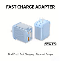 Charger Cepat 30W PD OTP 5v/3a Grosir, Kabel Tipe C Retractable Tahan Api, Kompatibel dengan Smart Watch dan Ponsel