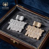 Pendentif en argent sterling S925 avec moissanite VVS, personnalisé, style streetwear, collier hip-hop glacé, breloque pour homme, cadeau de Noël, bijoux