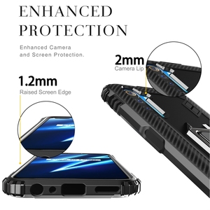 Pour OPPO <span class=keywords><strong>Realme</strong></span> <span class=keywords><strong>6</strong></span> Pro Étui de protection en fibre de carbone avec support rotatif à 360 degrés - Product Image 4