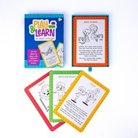 Cartes flash éducatives pour enfants sur l'alphabet des animaux avec impression personnalisée du logo pour l'apprentissage des tout-petits, boîte de rangement en papier double face