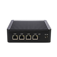 Mini ordenador con 4 puertos LAN, Barebone nuc Intel j1900 SSD Win7/8/10 Linux Ubuntu, logotipo personalizado en BIOS sin ventilador