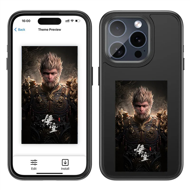 Photo Link E-Ink NFC E Ink Phone Case Wheat Straw Phone Case diy phone Protector Mobile Phone Case for 13 14 15 16 Pro Max