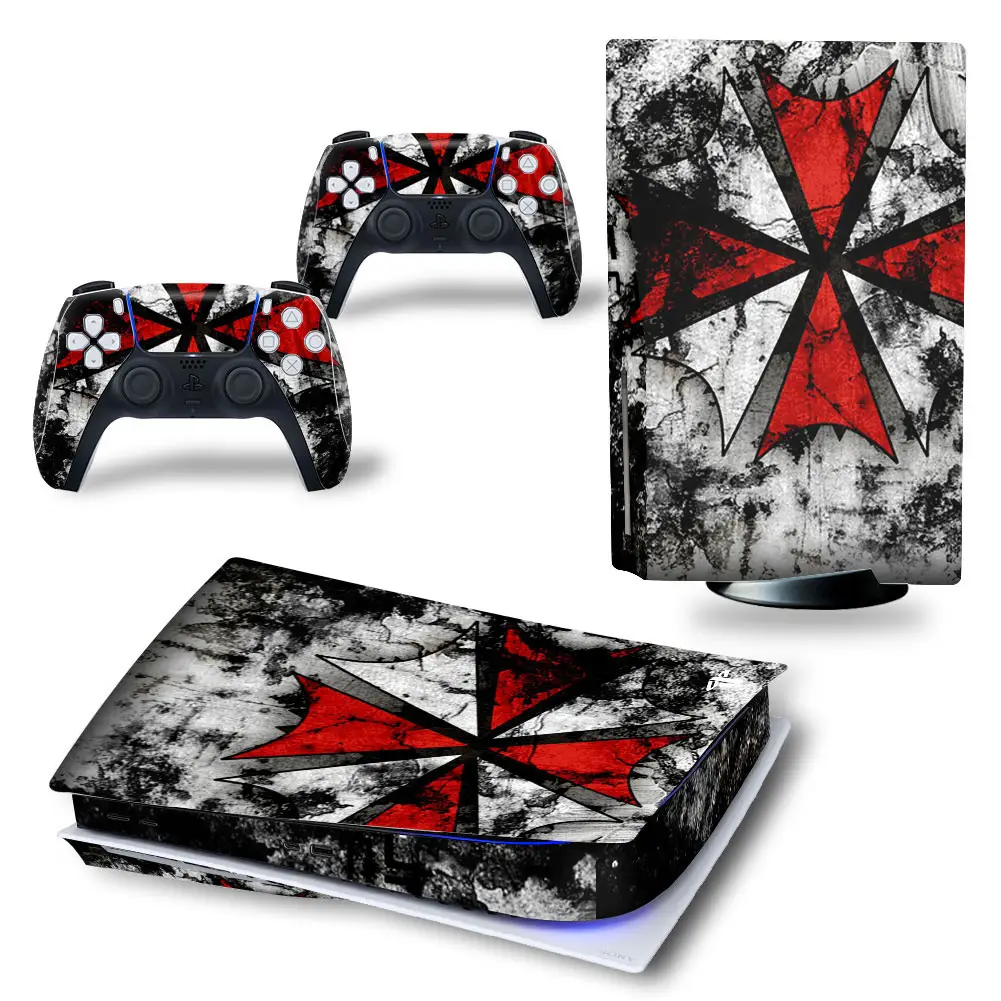 For Ps5 Skin Sticker Decals Skin Console for Ps5 Gaming Console Disc Edition 6in1