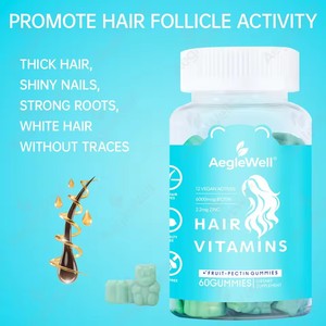 วิตามินเจลลี่เร่งผมยาว Aegelwell OEM ผสมไบโอติน 6 มก., ซิงค์ <span class=keywords><strong>2</strong></span>.<span class=keywords><strong>2</strong></span> มก., คอลลาเจน และโฟเลต เพื่อเล็บแข็งแรง ผิวสุขภาพดี - Product Image 5