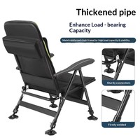 Chaise de pêche pliable portable, chaise de camping à hauteur réglable avec pieds télescopiques, siège de pêche extérieur pour terrains variés
