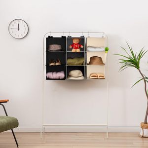 Hanging Closet Organizer 3 <b>Shelf</b> Beige Non Woven Fabric Storage <b>Shelves</b> For Bedroom Neatening - Product Image 4