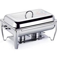Edelstahl Hotel- und Restaurant-Buffet-Speisenwärmer 220V Brennstoffbeheiztes Bain-Marie Holzpfanne Günstiger Chafing Dish zur Aufbewahrung
