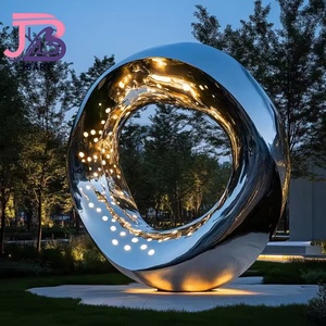 Escultura DE FLOR DE ESPEJO DE ACERO INOXIDABLE grande personalizada para <span class=keywords><strong>templo</strong></span> de jardín decoración de <span class=keywords><strong>calle</strong></span> comercial moderna para bienes raíces - Product Image 2