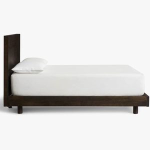 Solid Mango Wood Platform Bed <b>Frame</b> Natural Finish Wooden Bed King Queen Size Rustic Bedroom Furniture for Home Hotel Use - Product Image 5