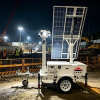 Panneaux solaires monocristallins rotatifs, efficacité 21,7 %, remorque de sécurité, surveillance solaire mobile CCTV pour site distant