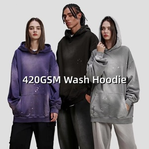 Sudaderas con Capucha para Hombre, Estilo Grunge, 100% Algodón, Felpa Francesa de 420 g/m², Efecto Desgastado por el Sol, Fabricante Mayorista, Proveedor de Alta Calidad - Product Image 1