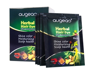Natural Dyeing Small Bag Size 30ml Augeas Permanent Black <b>Shampoo</b> Hair Dye - Product Image 1