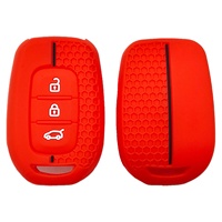 Housse de clé de voiture en silicone à 3 boutons, surface texturée, compatible avec Clio 4 5 Zoe Koleos Dacia Duster Sandero Jogger Logan Keybox Key