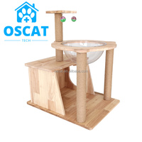 Tour à chat OSCAT EY-10, équipement vétérinaire, entièrement recouverte de sisal, en bois, avec condos de luxe et poteaux à gratter réutilisables
