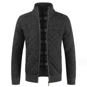 Autumn Custom Logo <b>Men's</b> Warm <b>Jacket</b> US Size Long Sleeve Zipper Casual Warm Solid <b>Thick</b> Outwear <b>Men's</b> Knit Sweater <b>Jacket</b> - Product Image 1