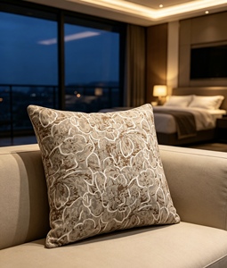 Tessuto Jacquard in Ciniglia 20% Cotone 80% Poliestere - Motivo Floreale Morbido e Delicato per <span class=keywords><strong>Tende</strong></span>, Cuscini e <span class=keywords><strong>Arredamento</strong></span> - Product Image 2