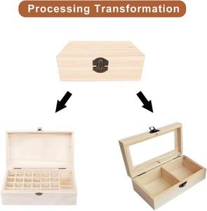Tùy chỉnh chưa hoàn thành món quà bằng gỗ Craft Box với bản lề Nắp thân thiện với môi nghệ thuật dân gian trang trí nội thất - Product Image 5