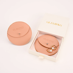 Boîte de rangement pour bijoux en cuir PU de luxe avec logo personnalisé, bouton pression et pochette pour bagues, colliers, boucles d'oreilles, bracelets - Product Image 5