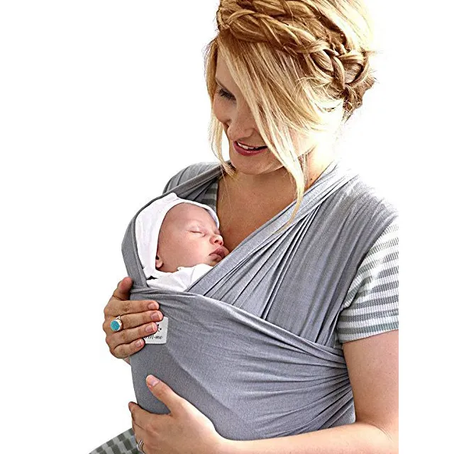 Wholesale Hands Free Breathable Pure polyester Soft Infant Baby Carrier Stretchy Sling Wrap Belt
