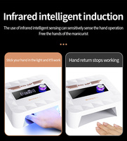 Lampe à ongles LED UV sans fil portable professionnelle avec induction intelligente infrarouge, plaque de base en métal pour une utilisation en salon à domicile.