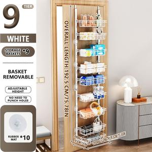 Estante de Especias Colgante de 9 Niveles Ajustable, Organizador de Metal para Colgar Sobre la Puerta de la Despensa, Almacenamiento para Oficina, Lavandería, Cocina - Product Image 5