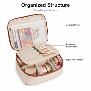 Estuche Organizador <span class=keywords><strong>de</strong></span> <span class=keywords><strong>Maquillaje</strong></span> <span class=keywords><strong>con</strong></span> Logotipo Personalizado, Bolsa <span class=keywords><strong>de</strong></span> Cosméticos <span class=keywords><strong>de</strong></span> Viaje 3 en 1 <span class=keywords><strong>con</strong></span> Tabla para Brochas Extraíble, Estuche para Brochas <span class=keywords><strong>de</strong></span> <span class=keywords><strong>Maquillaje</strong></span> para Mujer - Product Image 4