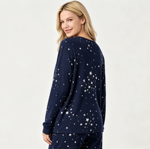 Custom Bamboo Cotton Sleepwear Shinning Star Sleep Wear For Women <b>Clothing</b> Manufacturer Vietnam Pajama Sets Loungewear - Product Image 3