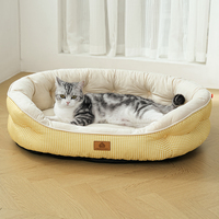 Lits pour animaux de compagnie en mousse à mémoire de forme personnalisés, canapé-lit de luxe imperméable avec housse amovible pour chiens et chats de grande, moyenne et petite taille