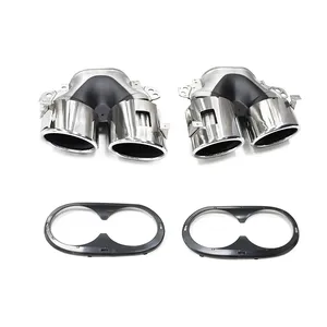 Para Mercedes-Benz Clase A W177 A35 C118 CLA35 CLA45 X247 GLB35 A45S 2020+ - Piezas de escape trasero cuádruple para parachoques de coche - Product Image 4