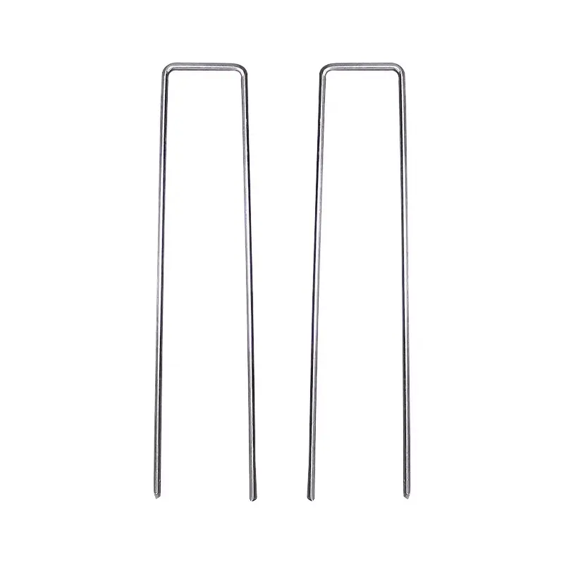 Flat Top U Shaped Stakes/Spikes/Pins/Pegs - Galvanized Sod Staples