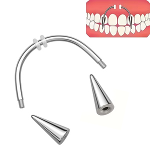<span class=keywords><strong>Piercing</strong></span> de Titanio G23, Precio de Mayoreo, <span class=keywords><strong>Piercing</strong></span> Smiley en Color Oro y Plata, Anillo Smiley para Labio Superior, Joyería para <span class=keywords><strong>Piercing</strong></span> Corporal - Product Image 5