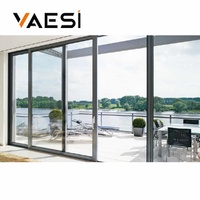 Porte coulissante en aluminium insonorisée sur mesure avec double vitrage pour villa