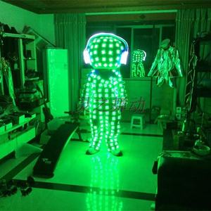 LEDアーマースーツLED発光服社交ドレスヘッドフォンコスプレナイトクラブパーティー用KTV LEDロボットコスチューム - Product Image 4